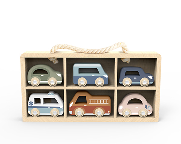 Set de coches de madera