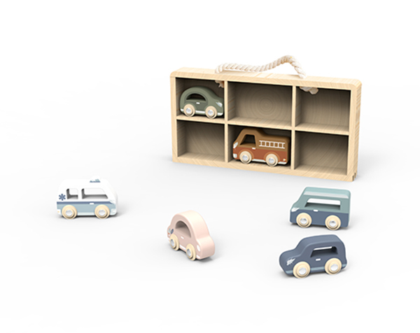 Set de coches de madera
