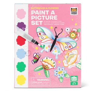 Set pintura acuarela Mariposas y flores