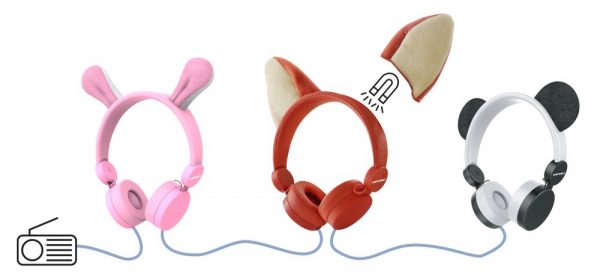 Auriculares Kidyears panda blanco/negro