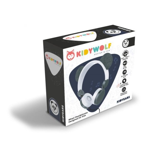 Auriculares Kidyears panda blanco/negro