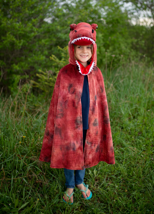 Capa y garras de T-Rex Grandasaurus rojo/negro