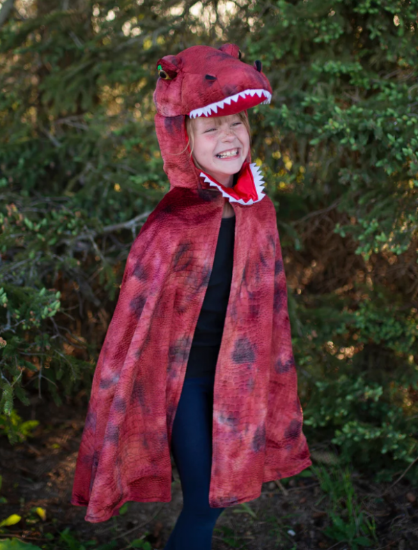 Capa y garras de T-Rex Grandasaurus rojo/negro