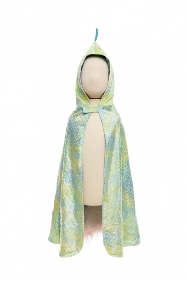 Capa reversible unicornio arcoíris y dragón verde