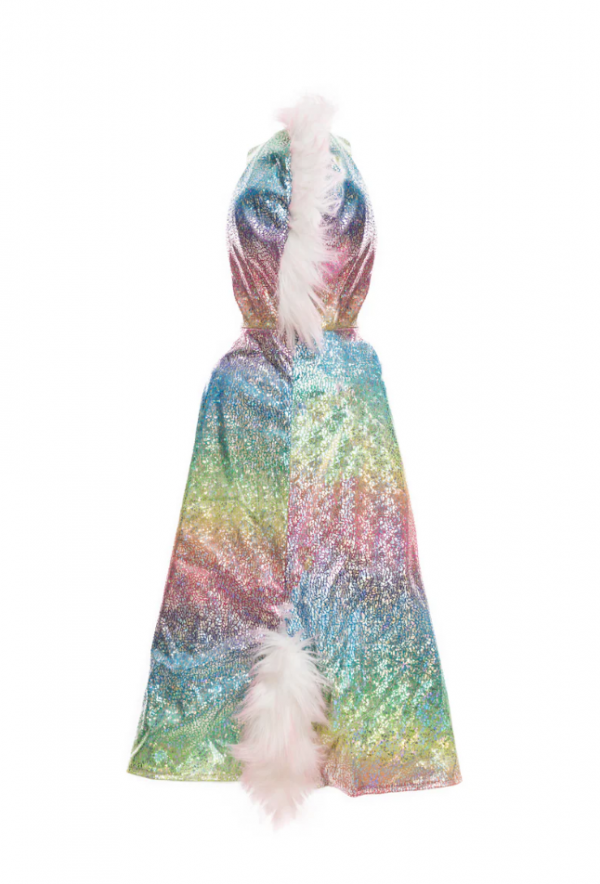 Capa reversible unicornio arcoíris y dragón verde