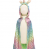 Capa reversible unicornio arcoíris y dragón verde