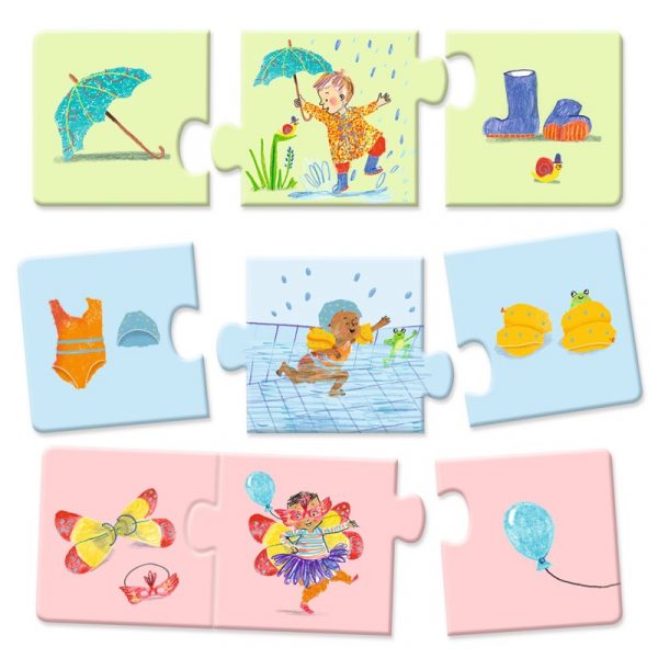 Puzzle trío Mi vida diaria