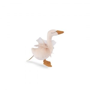 Peluche sonajero cisne crema