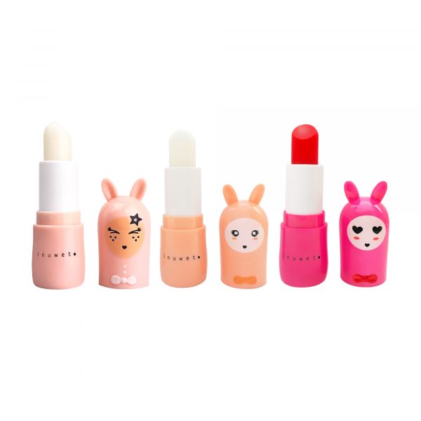 Set 3 bálsamos labiales (melocotón, cereza, vainilla y coco)