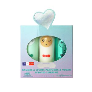 Set 3 bálsamos labiales (manzana, algodón de azúcar y cupcake)