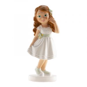 Figura niña comunión verde 15,8cm