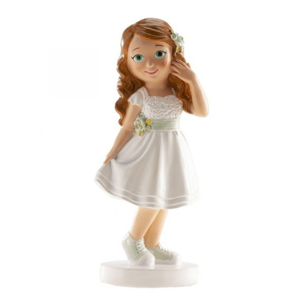 Figura niña comunión verde 15,8cm