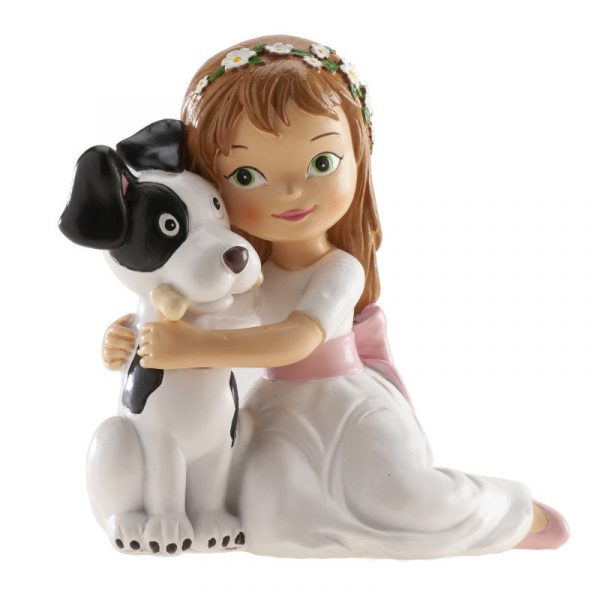 Figura niña con perro comunión