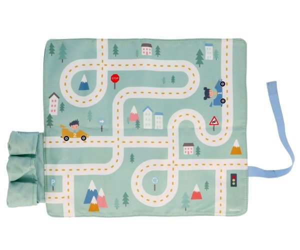 Juego Mantel con Circuito Menta + 3 mini coches