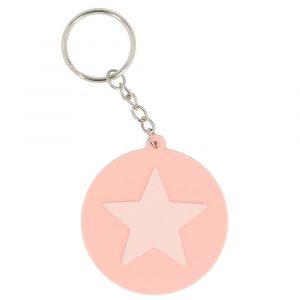 Llavero Silicona Star Coral Pink