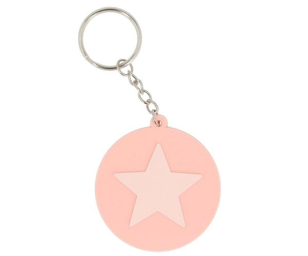 Llavero Silicona Star Coral Pink