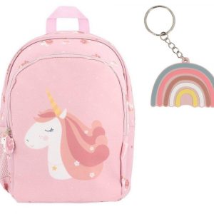 Mochila Mediana Magical Unicorn + Llavero Rainbow