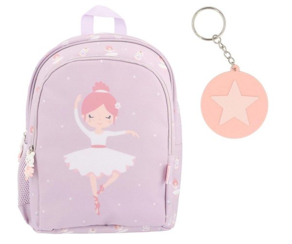 Mochila Mediana Ballet + Llavero Star coral pink