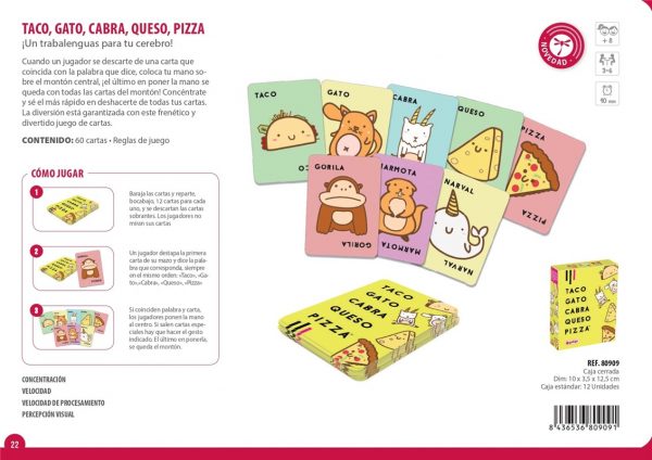 Taco, Gato, Cabra, Queso, Pizza