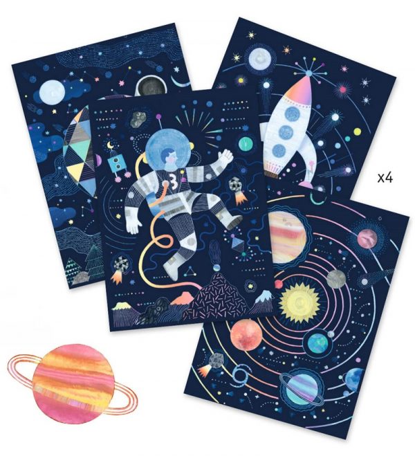 Cuadros para rascar Misión cosmos