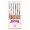 6 bolígrafos de gel colores arcoiris
