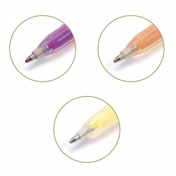 6 bolígrafos de gel colores arcoiris