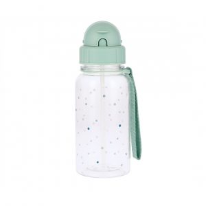 Botella tritán pajita Dots Sage