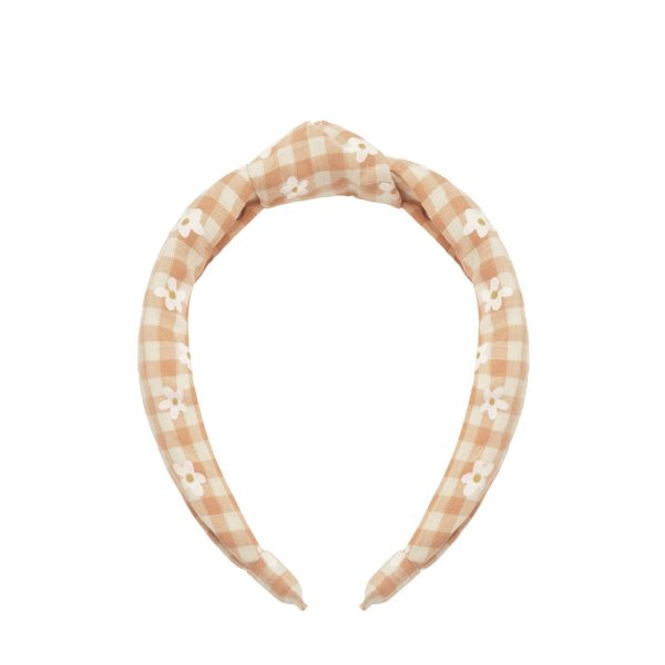 Diadema anudada Daisy Gingham