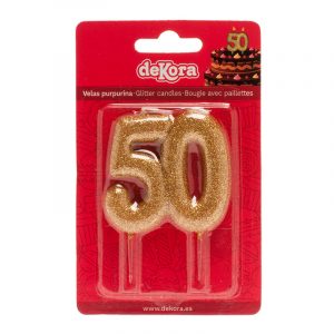 Vela nº 50 purpurina oro