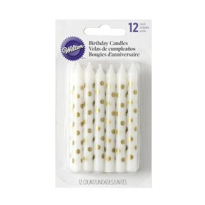 Velas blancas lunares 12 uds.