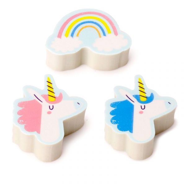 Set de 3 Gomas de Borrar Unicornio Mágico