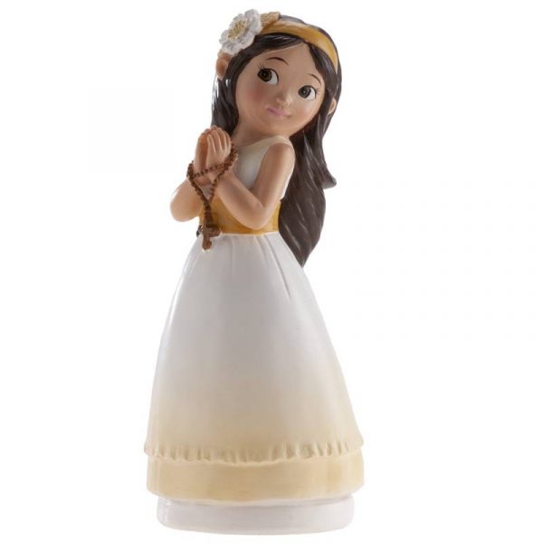 Figura niña comunión mostaza 16cm