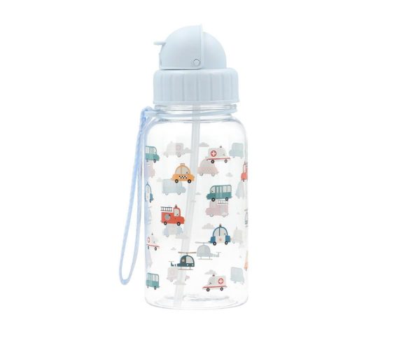 Botella tritán pajita City Cars
