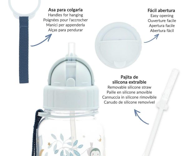 Botella tritán pajita Magical Forest