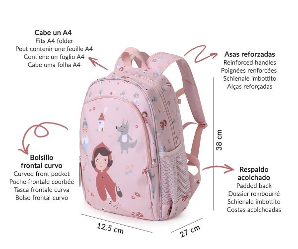 Mochila Mediana Little Red + Llavero caperucita