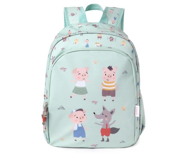 Mochila Mediana The Three Little Pigs + Llavero Lobo