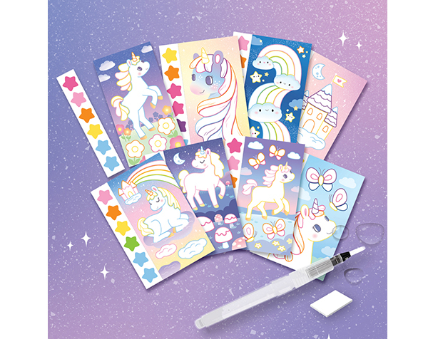 Set pintura acuarela Unicornios