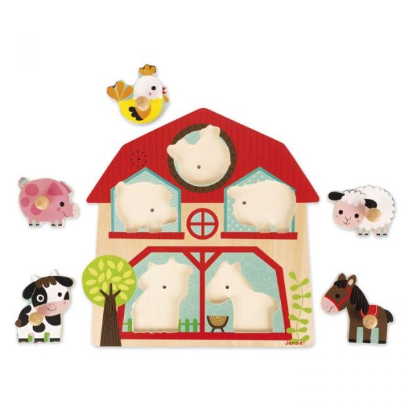 Puzzle encajable musical Animales de la granja
