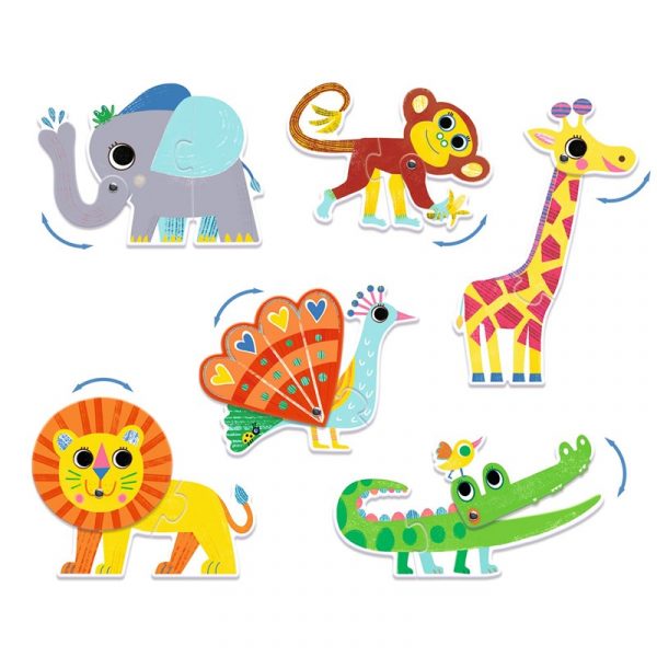 Puzzle dúo Animales articulados