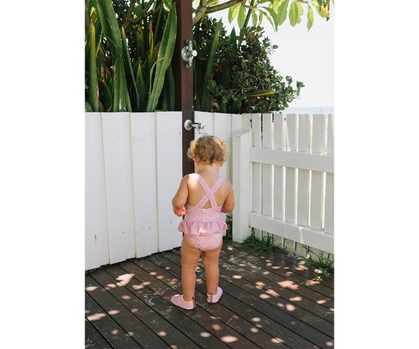 Bañador cruzado con volantes Whale Pink