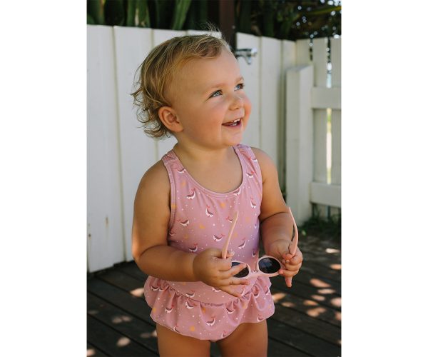 Bañador cruzado con volantes Whale Pink