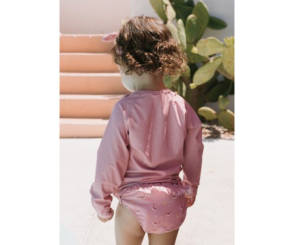 Bañador Pañal Volantes Whale Pink