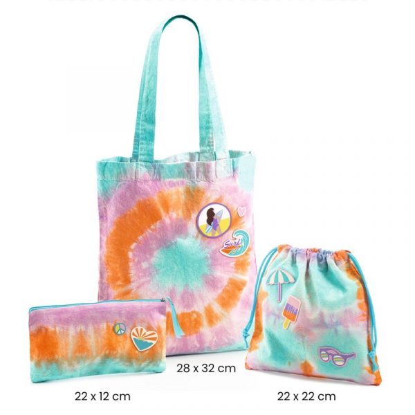 DIY Conjunto bolsa, bolsita y estuche en TIE-DIY
