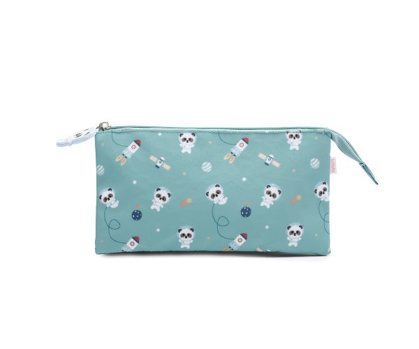 Estuche 3 compartimentos Pandas in Space
