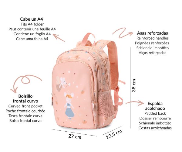 Mochila Mediana Mouse Fairies + Llavero ratón