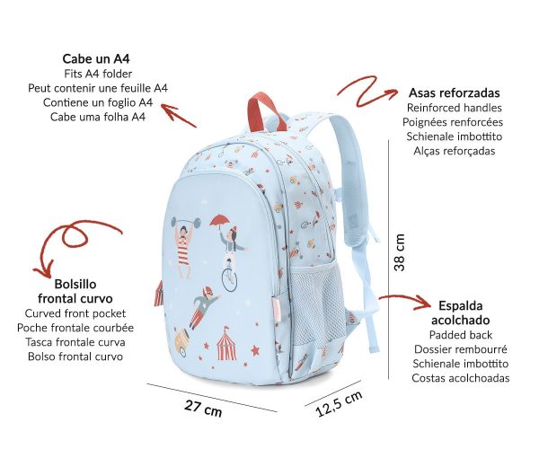 Mochila Mediana Circus Show + Llavero carpa