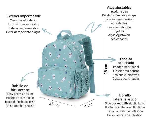 Mochila Infantil Pandas in Space