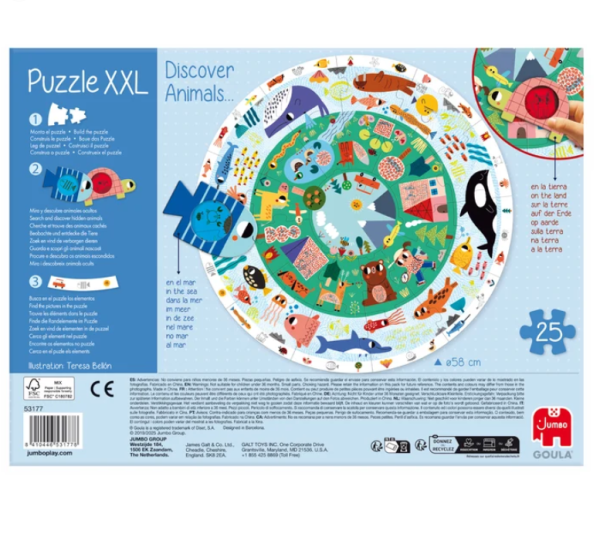 Puzzle XXL Descubrir animales 25pzas